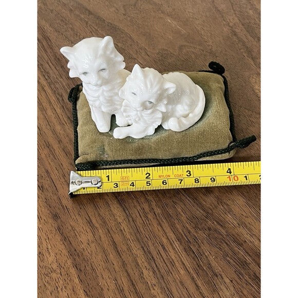 Vintage Porcelain 2 Cats on Pillow Ardalt Lenwile China Verithin Fine Japan - Picture 8 of 9